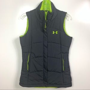 Under armour vest women’s small gray green puffer